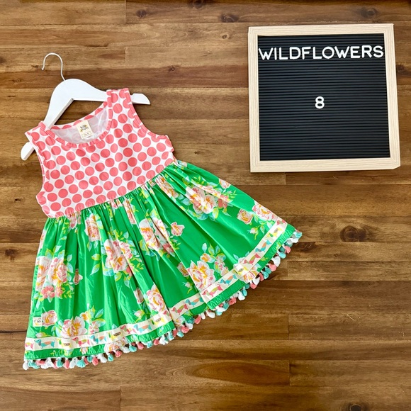 Wildflowers Other - Wildflowers Best Day Ever Best In Show Ballet Top 8 Pink Dot Green Floral Dogs